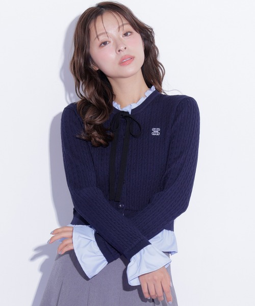 JILL by JILL STUART(ジルバイジルスチュアート)の「フリルカラーケーブルニット(ニット/セーター・レディース・ピンク/グレー/ネイビー・FREE)」の19枚目の写真