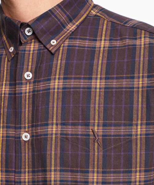 AIGLE(エーグル)の「コットン フランネルチェックシャツ ボタンダウンシャツ(シャツ/ブラウス・メンズ・ブラウン・S/M/L)」の12枚目の写真