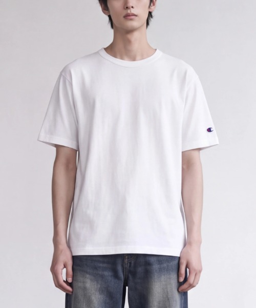 Champion(チャンピオン)の「【T24】【Champion/チャンピオン】6oz SHORT SLEEVE TEE A-T525C(Tシャツ/カットソー・レディース・チャコールグレー/グレー/パープル/マルーン/ネイビー/オレンジ/イエロー/レッド/ブラック/グリーン/オートミール/ブルー/ホワイト・LARGE/XX-LARGE/XXX-LARGE/X-LARGE/SMALL/MEDIUM)」の1枚目の写真