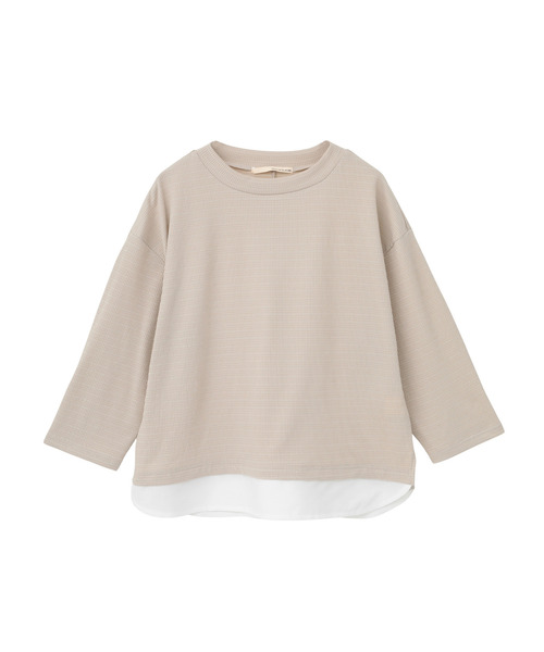 MELROSE claire(メルローズ クレール)の「【変形ワッフル+ファブリックプルオーバー】(Tシャツ/カットソー・レディース・グレー/ベージュ/ブラック・FREE)」の19枚目の写真