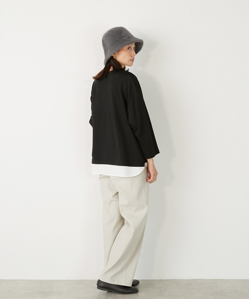 MELROSE claire(メルローズ クレール)の「【変形ワッフル+ファブリックプルオーバー】(Tシャツ/カットソー・レディース・グレー/ベージュ/ブラック・FREE)」の5枚目の写真
