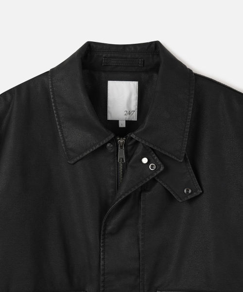 247SERIES(247シリーズ)の「レザーA-2ジャケットブラック(ライダースジャケット・メンズ・ブラック・SMALL/MEDIUM/LARGE/X-LARGE/X-SMALL)」の3枚目の写真