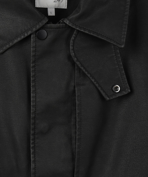 247SERIES(247シリーズ)の「レザーA-2ジャケットブラック(ライダースジャケット・メンズ・ブラック・SMALL/MEDIUM/LARGE/X-LARGE/X-SMALL)」の4枚目の写真