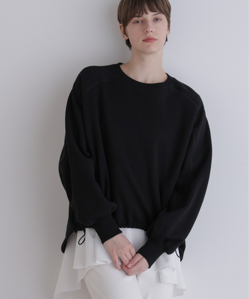 LE PHIL(ルフィル)の「◆カーブソデバルーンプルオーバー(Tシャツ/カットソー・レディース・グレー/ブラック・F)」の1枚目の写真