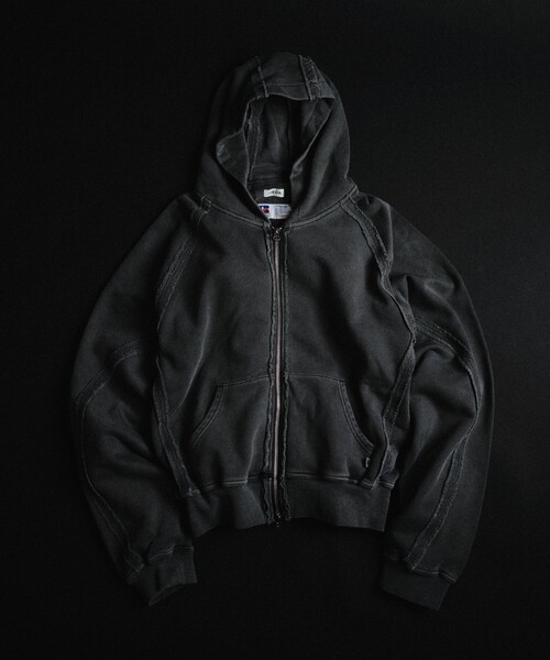 JIEDA（ジエダ）の「【RUSSELL×jieDa】 Campus Sweat Zip Hoodie / スウェット ジップフーディー / ユニセックス / コラボ（パーカー・メンズ・ブラック/レッド/グレー・M/XL/L）」の10枚目の写真