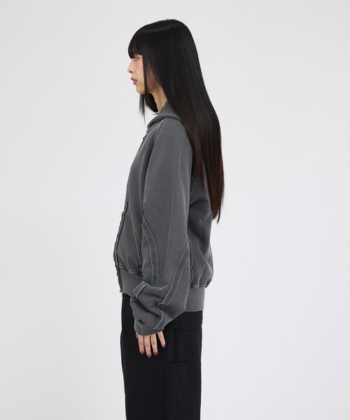 JIEDA（ジエダ）の「【RUSSELL×jieDa】 Campus Sweat Zip Hoodie / スウェット ジップフーディー / ユニセックス / コラボ（パーカー・メンズ・ブラック/レッド/グレー・M/XL/L）」の17枚目の写真