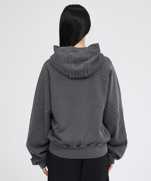 JIEDA（ジエダ）の「【RUSSELL×jieDa】 Campus Sweat Zip Hoodie / スウェット ジップフーディー / ユニセックス / コラボ（パーカー・メンズ・ブラック/レッド/グレー・M/XL/L）」の18枚目の写真