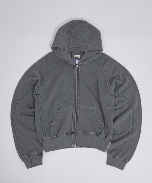 JIEDA（ジエダ）の「【RUSSELL×jieDa】 Campus Sweat Zip Hoodie / スウェット ジップフーディー / ユニセックス / コラボ（パーカー・メンズ・ブラック/レッド/グレー・M/XL/L）」の19枚目の写真