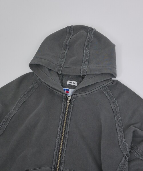 JIEDA（ジエダ）の「【RUSSELL×jieDa】 Campus Sweat Zip Hoodie / スウェット ジップフーディー / ユニセックス / コラボ（パーカー・メンズ・ブラック/レッド/グレー・M/XL/L）」の20枚目の写真