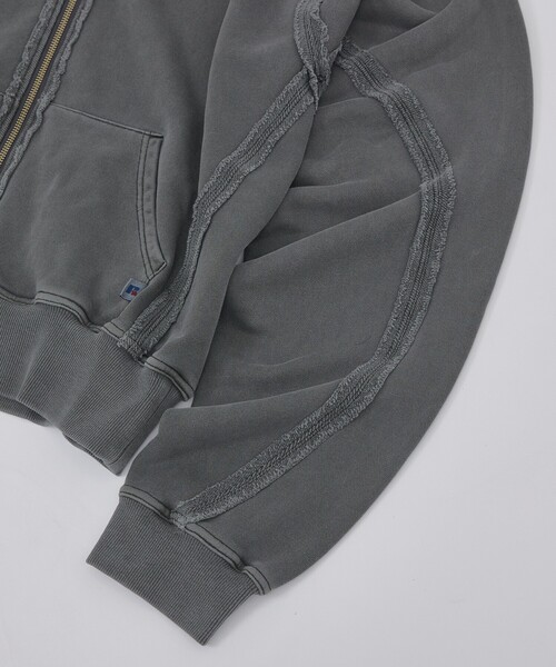 JIEDA（ジエダ）の「【RUSSELL×jieDa】 Campus Sweat Zip Hoodie / スウェット ジップフーディー / ユニセックス / コラボ（パーカー・メンズ・ブラック/レッド/グレー・M/XL/L）」の21枚目の写真