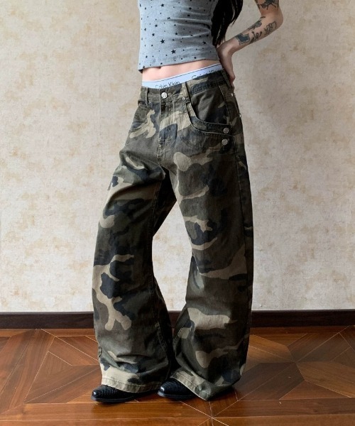 Ritzy(リッツィー)の「カモフラージュ柄 ワイドカーゴパンツ(カーゴパンツ・レディース・カモフラージュ・S/M/L/XL)」の10枚目の写真
