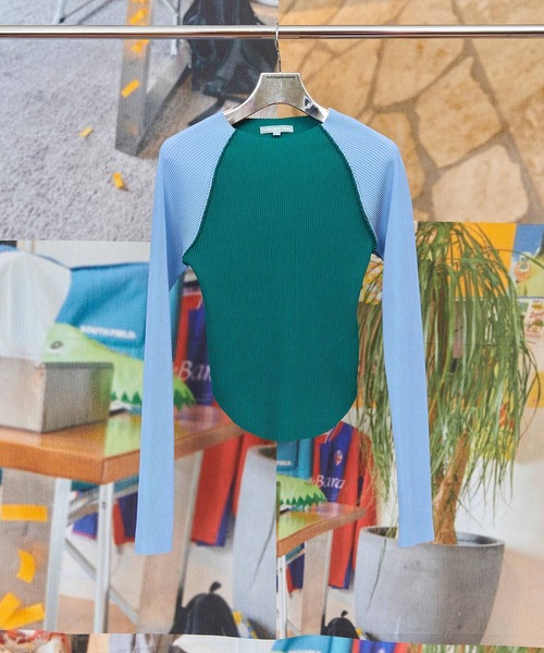 CONZ(コンズ)の「CRISP RAGLAN TOP(Tシャツ/カットソー・レディース・ブラック/ブルー・FREE)」の5枚目の写真