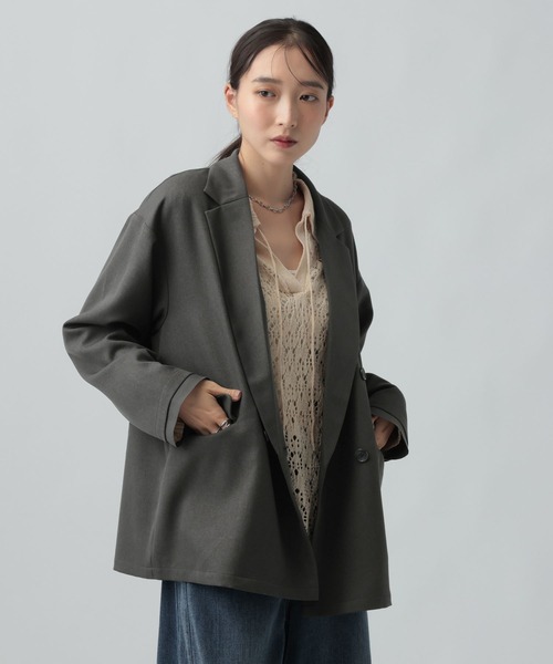 LEPSIM（レプシィム）の「Wブレストルーズ長袖ジャケット　1052003（テーラードジャケット・レディース・チャコールグレー/グレー系その他/ブラック/ブラウン系その他/ブラウン・FREE）」の3枚目の写真