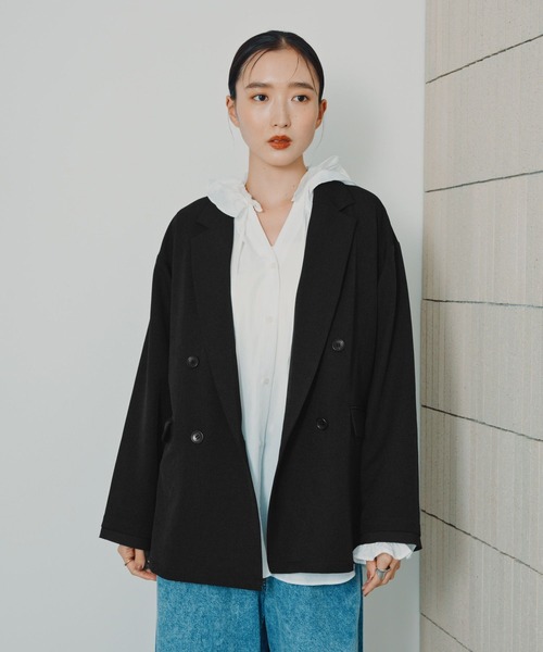 LEPSIM（レプシィム）の「Wブレストルーズ長袖ジャケット　1052003（テーラードジャケット・レディース・チャコールグレー/グレー系その他/ブラック/ブラウン系その他/ブラウン・FREE）」の2枚目の写真