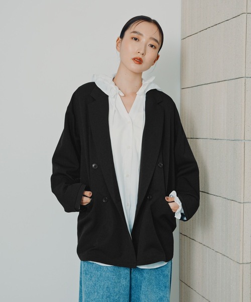 LEPSIM（レプシィム）の「Wブレストルーズ長袖ジャケット　1052003（テーラードジャケット・レディース・チャコールグレー/グレー系その他/ブラック/ブラウン系その他/ブラウン・FREE）」の7枚目の写真