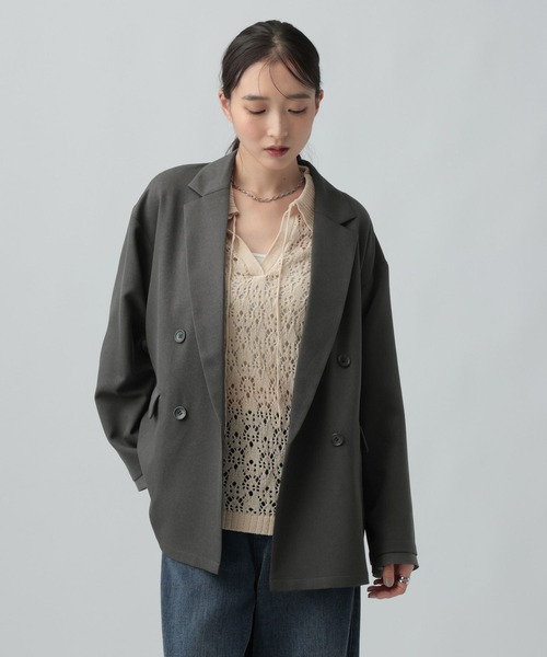 LEPSIM（レプシィム）の「Wブレストルーズ長袖ジャケット　1052003（テーラードジャケット・レディース・チャコールグレー/グレー系その他/ブラック/ブラウン系その他/ブラウン・FREE）」の18枚目の写真