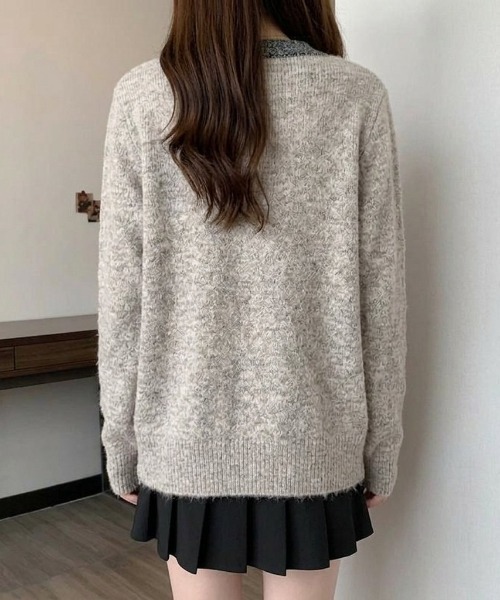 witch(ウイッチ)の「スパンコール・ラメ付きバイカラーカーディガン(カーディガン/ボレロ・レディース・ベージュ/グレー/ブラック・FREE)」の18枚目の写真