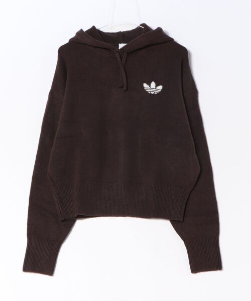 adidas(アディダス)の「ADIDAS アディダス W ESS KNIT HOODIE スウェット IA4448 AURORACOFFEE(パーカー・レディース・ブラウン・X-LARGE/SMALL/MEDIUM/LARGE)」の1枚目の写真