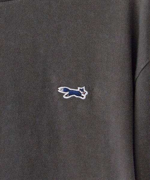 仿舊加工品牌Logo狐狸刺繡長袖T恤