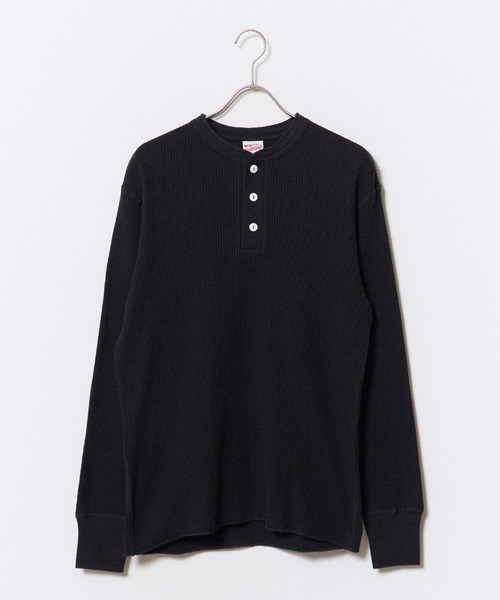 Healthknit(ヘルスニット)の「Healthknit/ヘルスニット LONG SLEEVE HENLEY NECK ロング スリーブ ヘンリー ネック ロンT スリーボタン カジュアル ミニマル ヴィンテージライク メンズ レディース 2026秋冬 秋服 冬服(Tシャツ/カットソー・メンズ・オフホワイト/ブラック/ベージュ・M/L/XL)」の2枚目の写真