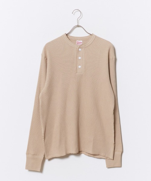 Healthknit(ヘルスニット)の「Healthknit/ヘルスニット LONG SLEEVE HENLEY NECK ロング スリーブ ヘンリー ネック ロンT スリーボタン カジュアル ミニマル ヴィンテージライク メンズ レディース 2026秋冬 秋服 冬服(Tシャツ/カットソー・メンズ・オフホワイト/ブラック/ベージュ・M/L/XL)」の9枚目の写真