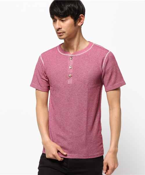 Abiding Aim（アバイディングエイム）の「【JEMORGAN】サーマル半袖クルーネック片染めTシャツ（Tシャツ/カットソー・メンズ・ブラック/ワイン/グリーン/ブルー・LARGE/MEDIUM/SMALL/X-LARGE）」の4枚目の写真