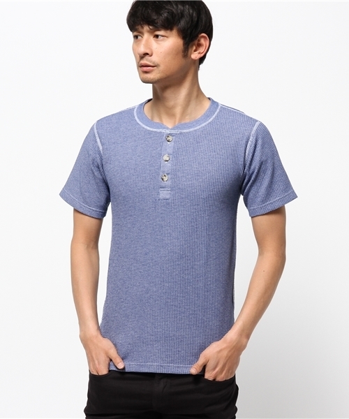 Abiding Aim（アバイディングエイム）の「【JEMORGAN】サーマル半袖クルーネック片染めTシャツ（Tシャツ/カットソー・メンズ・ブラック/ワイン/グリーン/ブルー・LARGE/MEDIUM/SMALL/X-LARGE）」の3枚目の写真