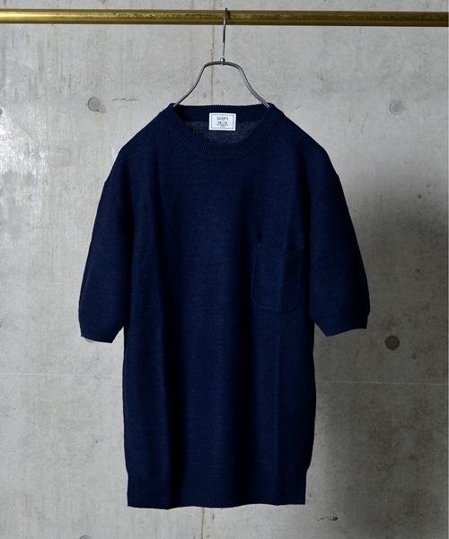 SHIPS(シップス)の「SC: SHIPS(シップス) "SAFILIN" リネン ニット Tシャツ■(ニット/セーター・メンズ・オレンジ/ネイビー/オリーブ/ベージュ/グレー/ホワイト・LARGE/MEDIUM/SMALL/X-LARGE)」の5枚目の写真