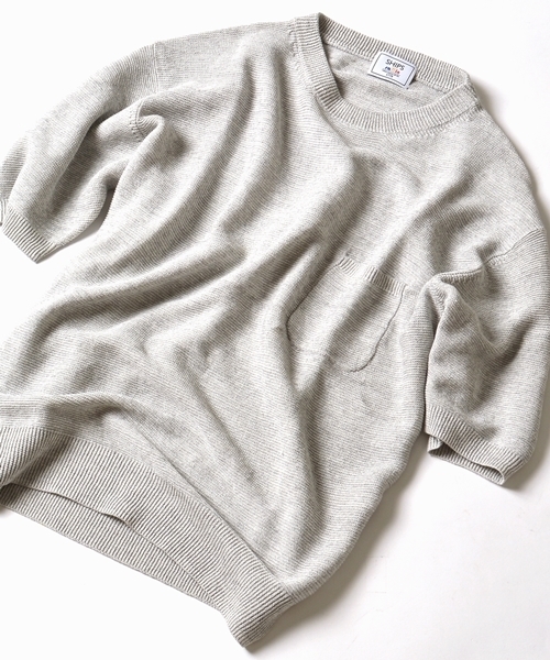 SHIPS(シップス)の「SC: SHIPS(シップス) "SAFILIN" リネン ニット Tシャツ■(ニット/セーター・メンズ・オレンジ/ネイビー/オリーブ/ベージュ/グレー/ホワイト・LARGE/MEDIUM/SMALL/X-LARGE)」の2枚目の写真