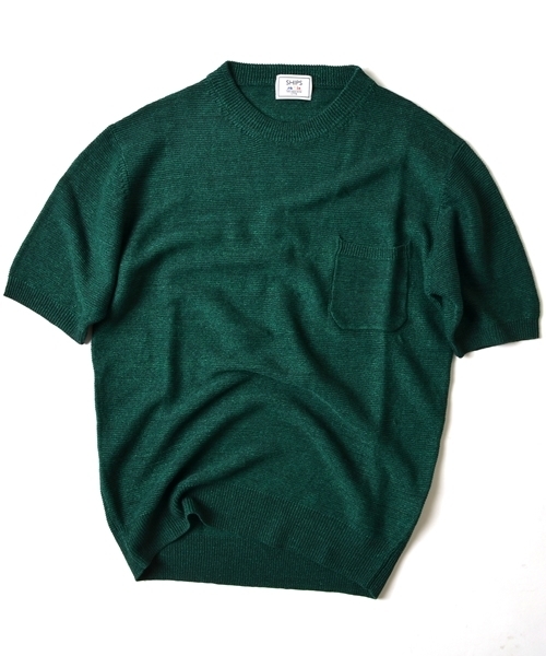 SHIPS(シップス)の「SC: SHIPS(シップス) "SAFILIN" リネン ニット Tシャツ■(ニット/セーター・メンズ・オレンジ/ネイビー/オリーブ/ベージュ/グレー/ホワイト・LARGE/MEDIUM/SMALL/X-LARGE)」の4枚目の写真