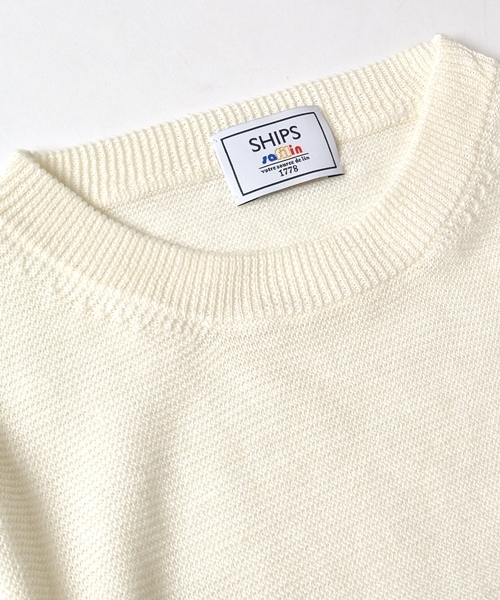 SHIPS(シップス)の「SC: SHIPS(シップス) "SAFILIN" リネン ニット Tシャツ■(ニット/セーター・メンズ・オレンジ/ネイビー/オリーブ/ベージュ/グレー/ホワイト・LARGE/MEDIUM/SMALL/X-LARGE)」の7枚目の写真