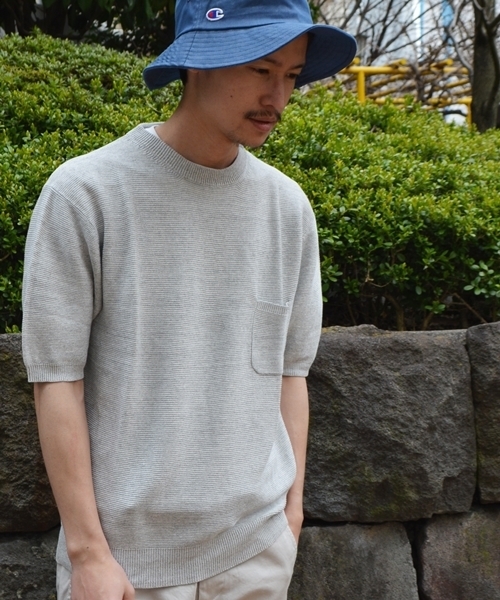 SHIPS(シップス)の「SC: SHIPS(シップス) "SAFILIN" リネン ニット Tシャツ■(ニット/セーター・メンズ・オレンジ/ネイビー/オリーブ/ベージュ/グレー/ホワイト・LARGE/MEDIUM/SMALL/X-LARGE)」の8枚目の写真