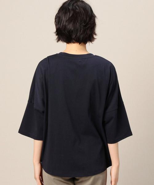 BEAUTY&YOUTH UNITED ARROWS（ビューティーアンドユースユナイテッドアローズ）の「BY ドライコットンビッグドルマン6分袖カットソー◆（Tシャツ/カットソー・レディース・ホワイト/ナチュラル/ネイビー・FREE）」の4枚目の写真