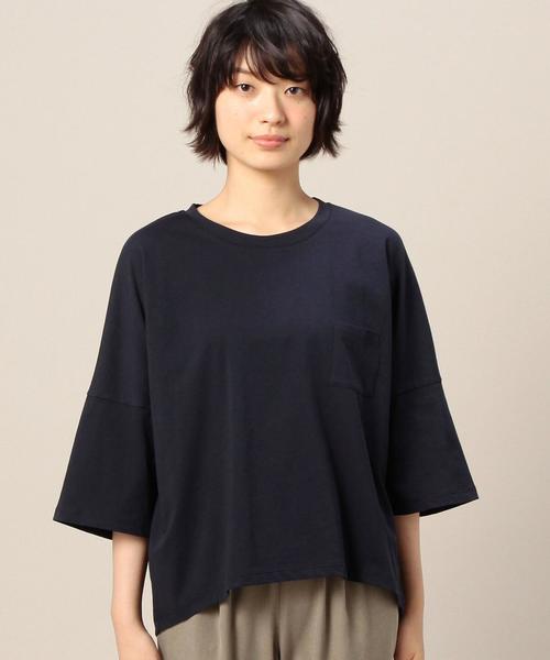 BEAUTY&YOUTH UNITED ARROWS（ビューティーアンドユースユナイテッドアローズ）の「BY ドライコットンビッグドルマン6分袖カットソー◆（Tシャツ/カットソー・レディース・ホワイト/ナチュラル/ネイビー・FREE）」の5枚目の写真