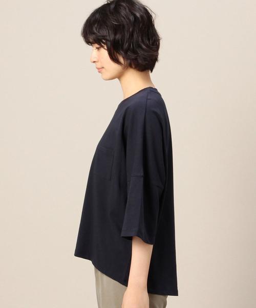 BEAUTY&YOUTH UNITED ARROWS（ビューティーアンドユースユナイテッドアローズ）の「BY ドライコットンビッグドルマン6分袖カットソー◆（Tシャツ/カットソー・レディース・ホワイト/ナチュラル/ネイビー・FREE）」の6枚目の写真