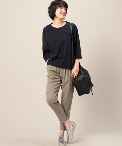 BEAUTY&YOUTH UNITED ARROWS（ビューティーアンドユースユナイテッドアローズ）の「BY ドライコットンビッグドルマン6分袖カットソー◆（Tシャツ/カットソー・レディース・ホワイト/ナチュラル/ネイビー・FREE）」の10枚目の写真