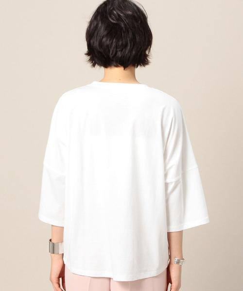 BEAUTY&YOUTH UNITED ARROWS（ビューティーアンドユースユナイテッドアローズ）の「BY ドライコットンビッグドルマン6分袖カットソー◆（Tシャツ/カットソー・レディース・ホワイト/ナチュラル/ネイビー・FREE）」の15枚目の写真