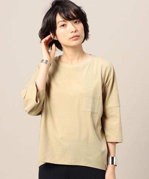 BEAUTY&YOUTH UNITED ARROWS（ビューティーアンドユースユナイテッドアローズ）の「BY ドライコットンビッグドルマン6分袖カットソー◆（Tシャツ/カットソー・レディース・ホワイト/ナチュラル/ネイビー・FREE）」の17枚目の写真