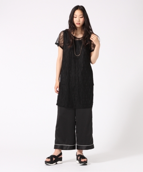 HARE（ハレ）の「サテンパジャマパンツ(HARE)（その他パンツ・レディース・ブラック/チェリーピンク・FREE）」の7枚目の写真