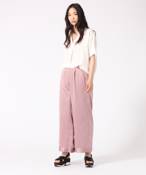 HARE（ハレ）の「サテンパジャマパンツ(HARE)（その他パンツ・レディース・ブラック/チェリーピンク・FREE）」の8枚目の写真