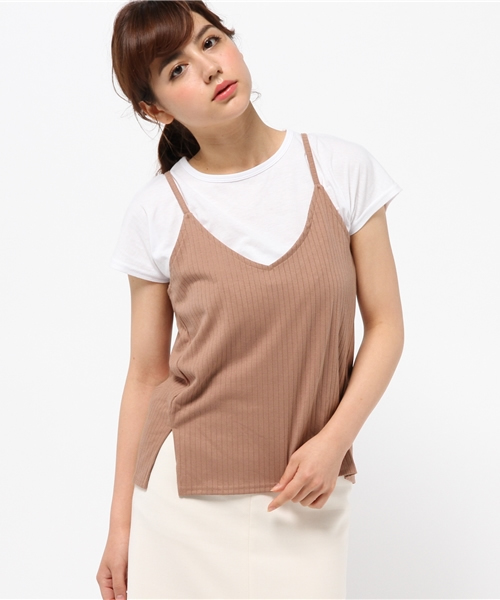 ROPE' PICNIC（ロペピクニック）の「ワイドテレコキャミソールセット（キャミソール・レディース・グレー/ブラック/カーキ/ダークブラウン・38）」の15枚目の写真