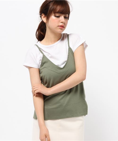 ROPE' PICNIC（ロペピクニック）の「ワイドテレコキャミソールセット（キャミソール・レディース・グレー/ブラック/カーキ/ダークブラウン・38）」の16枚目の写真