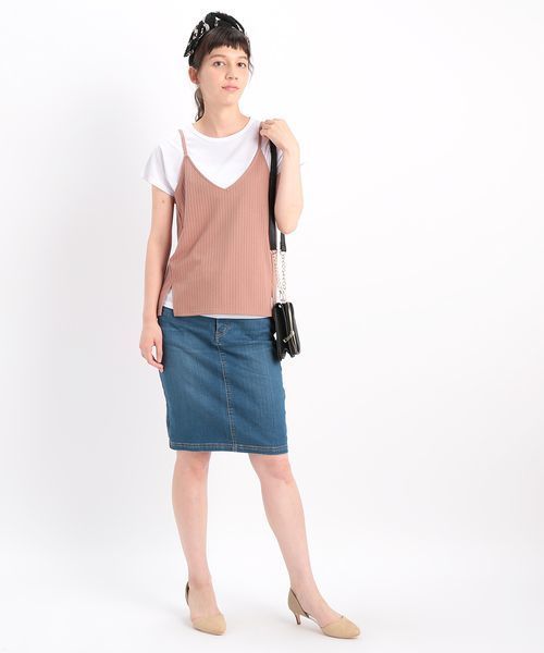 ROPE' PICNIC（ロペピクニック）の「ワイドテレコキャミソールセット（キャミソール・レディース・グレー/ブラック/カーキ/ダークブラウン・38）」の13枚目の写真