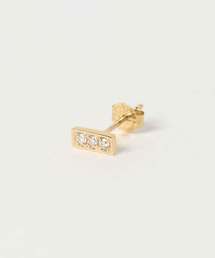 【K18】ベーシック一粒ダイヤモンドピアス /片耳/金属アレルギー対応<動画あり>