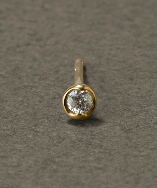 JUPITER(ジュピター)の「【K18】ベーシック一粒ダイヤモンドピアス /片耳/金属アレルギー対応<動画あり>(ピアス(片耳用)・レディース・ゴールド/ゴールド系その他・FREE)」の1枚目の写真