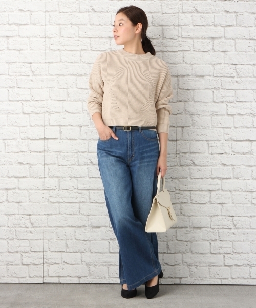 LEPSIM（レプシィム）の「5Gクロプドカタアゼプルオーバー 748904（ニット/セーター・レディース・ベージュ/ダークネイビー/レッド・FREE）」の11枚目の写真