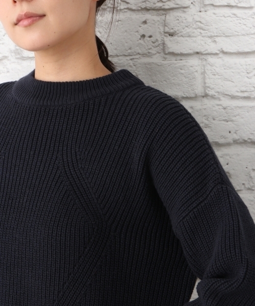 LEPSIM（レプシィム）の「5Gクロプドカタアゼプルオーバー 748904（ニット/セーター・レディース・ベージュ/ダークネイビー/レッド・FREE）」の7枚目の写真