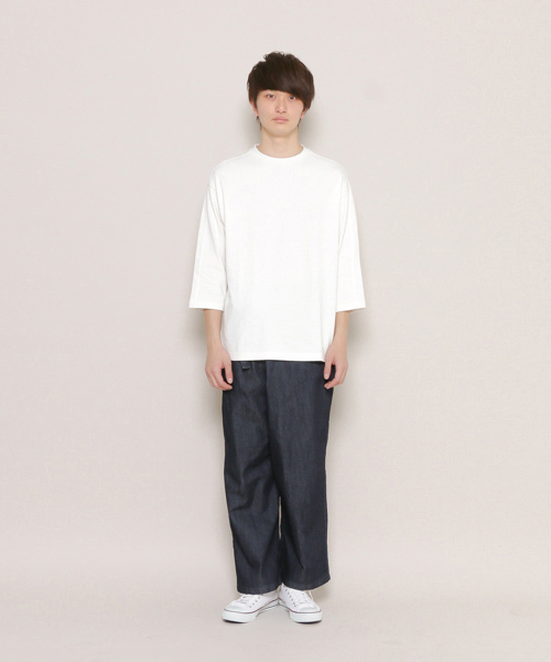 SENSE OF PLACE by URBAN RESEARCH(センスオブプレイスバイアーバンリサーチ)の「ビッグTシャツ(7分袖)(Tシャツ/カットソー・メンズ・ホワイト/ライトグレー/ブラック・MEDIUM/LARGE)」の14枚目の写真