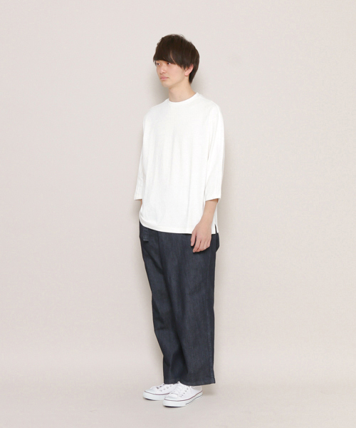 SENSE OF PLACE by URBAN RESEARCH(センスオブプレイスバイアーバンリサーチ)の「ビッグTシャツ(7分袖)(Tシャツ/カットソー・メンズ・ホワイト/ライトグレー/ブラック・MEDIUM/LARGE)」の15枚目の写真