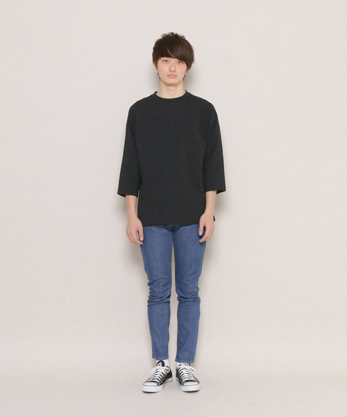 SENSE OF PLACE by URBAN RESEARCH(センスオブプレイスバイアーバンリサーチ)の「ビッグTシャツ(7分袖)(Tシャツ/カットソー・メンズ・ホワイト/ライトグレー/ブラック・MEDIUM/LARGE)」の10枚目の写真